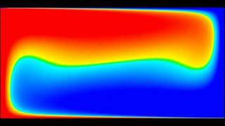 2D RayleighBenard thermal convection contrasty version [upl. by Ynalem457]