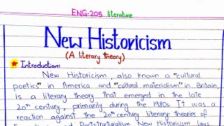 New Historicism  A literary theory ENG205 4thsememster pu [upl. by Ettegroeg967]