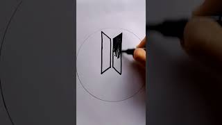 bts logo drawing art subscribe drawing easydrawing shortvideo btsarmy bts shorts [upl. by Arytahs]