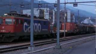 SBB Re 66 quot11645 Colombier quot arriving in Thun 160311 [upl. by Estren]