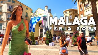 Malaga City Spain Feria de Málaga 2023 Fun Beautiful Summer August Fair Costa del Sol  Andalucía 4K [upl. by Shannah]