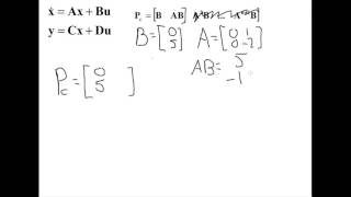 controllability in control systems Quick example [upl. by Novert186]