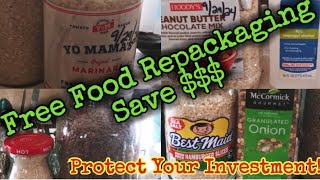 Free Food Repackaging IdeasProtect Your Investmentprepperpantry preppingonabudget [upl. by Zeralda]