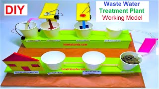 waste water treatment plant working model  DIY  inspire award social Science Project  howtofunda [upl. by Beaner427]