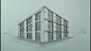 Architectural  How To Draw Building in 2Point Perspective [upl. by Jonette412]