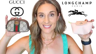 GUCCI KEY POUCH VS LONGCHAMP COIN PURSE  COMPARISON WHAT FITS PROS AND CONS [upl. by Eledoya]