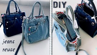 FANTASTIC IDEA Bag Making from Cloth Denim Bag Design DIY [upl. by Adnoved]