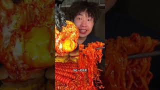 Spicy Noodles Burger and Chicken eating challenges asmr shrots rion100k mukbang asmr [upl. by Weitzman]