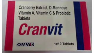 Cranvit Tablets Cranberry Extract DMannose Vitamin A Vitamin C amp Probiotic Tablets [upl. by Htims865]