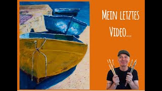 impressionistische Boote in Acryl 🎨  Tutorial  Maltechniken [upl. by Cosmo]