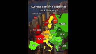 Average cost of a cigarettes pack in Europe [upl. by Eelibuj257]