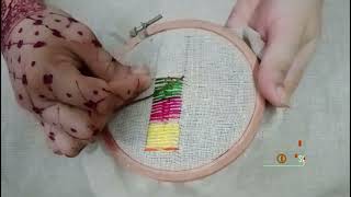 Bokhara Couching Stitch  Hand embroidery for biginners [upl. by Nathalie]