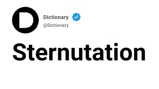 Sternutation Meaning In English [upl. by Arihaz]