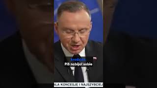 KRADNĄ PIENIĄDZE ANDRZEJ DUDA MA DOŚĆ RZĄDÓW PLATFORMY I TUSKA shorts [upl. by Auop391]