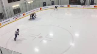 Auston Matthews Mitch Marner William Nylander working on shootouts in practice  February 11 2017 [upl. by Nasas]