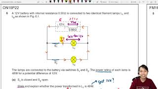 ON15 P22 Q6 Filament Lamp Changes  OctNov 2015  Cambridge A Level 9702 Physics [upl. by Ellered]