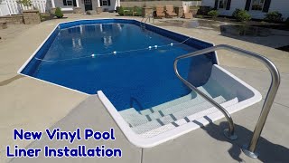 Installing A New Inground Vinyl Pool Liner  Time Lapse [upl. by Vashti]