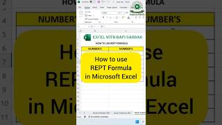 REPT Function for Beginners level  How to use REPT Formula  shorts exceltips trending [upl. by Ginni]