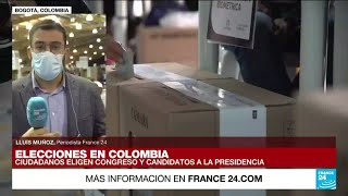 Informe desde Bogotá colombianos eligen autoridades legislativas y candidatos presidenciales [upl. by Theron313]