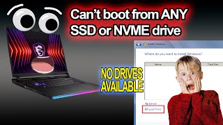 MSI GE66 Raider Cannot boot into NVME or SSD [upl. by Messing]