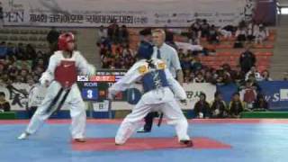 The 4th Korea Open Taekwondo Championships 2008 58 kg Korea vs Thailand Round 2 [upl. by Nylasej900]