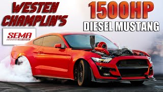 1500HP Cummings Diesel Mustang Burnout Contest  Sema 2024 [upl. by Ode]