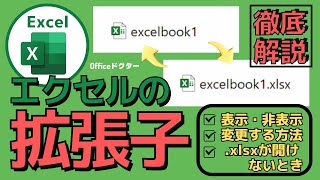 エクセル拡張子の秘密！ファイル形式の理解と表示や変更方法を知っておこう【Excel】 [upl. by Maker90]