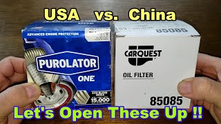 Purolator One Oil Filter PL14670 Cut Open vs Carquest 85085 Oil Filter Cut Open Comparison [upl. by Ruyle96]