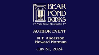 Bear Pond Books Events  Author Event MT Anderson and Howard Norman [upl. by Thorr]