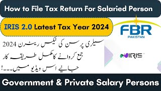 How to File Tax Return For Salaried Online Latest 2024  Government amp Private Employee  AZ Process [upl. by Nudnarb]