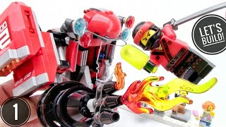 LEGO NINJAGO Fire Mech 70615  Lets Build part 1 [upl. by Maller662]