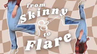 Flared Jeans DIY  what to do with skinny jeans ep 1 [upl. by Greenfield]