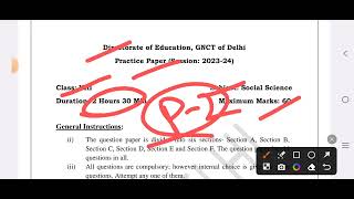 class 8th social Science sample question paper 2023 2024 solution doe [upl. by Arsuy]