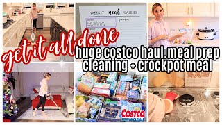 NEW GET IT ALL DONE HUGE COSTCO GROCERY HAUL CLEANING MEAL PREP AND CROCKPOT MEAL TIFFANI BEASTON [upl. by Annat]