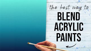 The EASY Way to Blend Acrylic Paints  How to Blend Acrylics on Canvas [upl. by Kory]