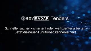 GovRadar Tenders Maximale Effizienz Suchen Finden und Übernehmen leicht gemacht [upl. by Ethyl]