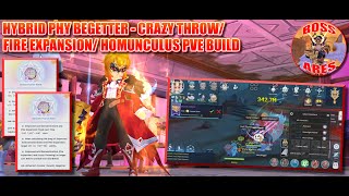 Ragnarok M Eternal Love  Hybrid Phy Begetter Crazy Throw Fire Expansion Homunculus PVE Build [upl. by Aninahs661]