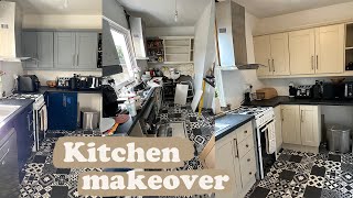 Kitchen Makeover  House updates vlog  Painting kitchen cupboards [upl. by Gninnahc]