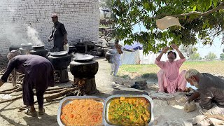 Pakistani Traditional Village Wedding Feast Chicken Korma amp Mutanjan for 1500 People [upl. by Barbie]