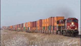 K3L Horn  KCS CP 8117 Leads CPKC 148 intermodal East at Lathom AB CPKC Brooks Sub [upl. by Wallford742]