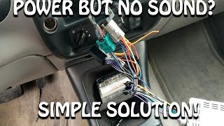 Aftermarket Radio Turns On BUT NO SOUND SOLUTION [upl. by Black]