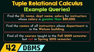 Tuple Relational Calculus Example Queries [upl. by Maddi]