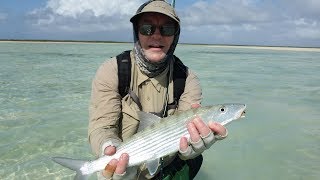 Fly Fishing for Bonefish Acklins Bahamas January 2018 [upl. by Zamir82]