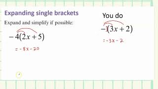 Expanding single brackets lesson 1 [upl. by Stempson]