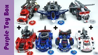 7종 드라이브 헤드 합체 놀이 드라이브 헤드 4종과 서포트 비히클 3종 Drive Head Rescue Transform [upl. by Norrv]