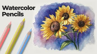 How to Use Watercolor Pencils  Techniques and Demonstration [upl. by Nasho]