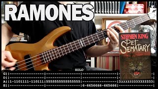 RAMONES  Pet sematary 🐱 bass cover w Tabs amp lyrics [upl. by Reerg959]