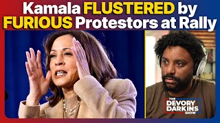 Kamala FLUSTERED Again by FURIOUS Protestors during CHAOTIC Rally [upl. by Dnalor]