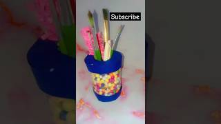 Penstand with waste bottle 🤩👑 diy ytshorts shorts artsandcrafts [upl. by Yenor]