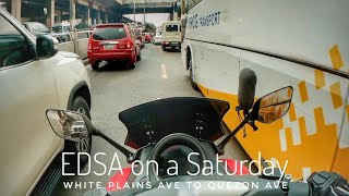 EDSA on a Saturday Afternoon  White Plains Ave to Quezon Ave  Yamaha NMax 155 [upl. by Enyledam792]